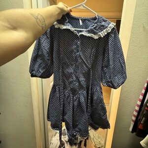 Free People Blue Polka Dot Mini Dress